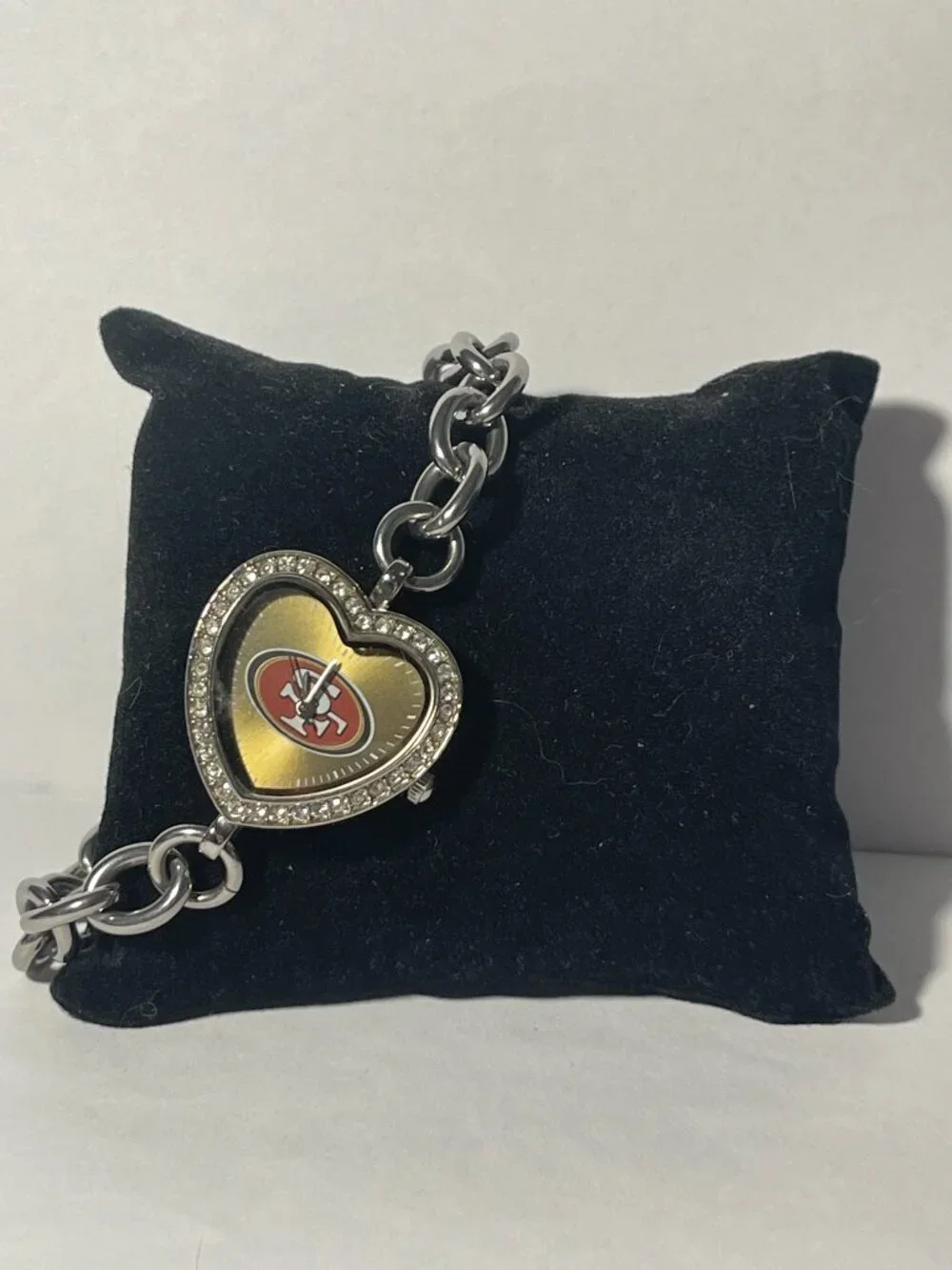 San Francisco 49ers NFL Heart Stainless-Steel Bracelet Watch by Game Time NEW